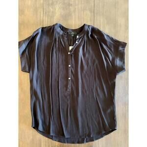 Women’s J.Crew Black Short Sleeve Blouse XXS Draped Fit